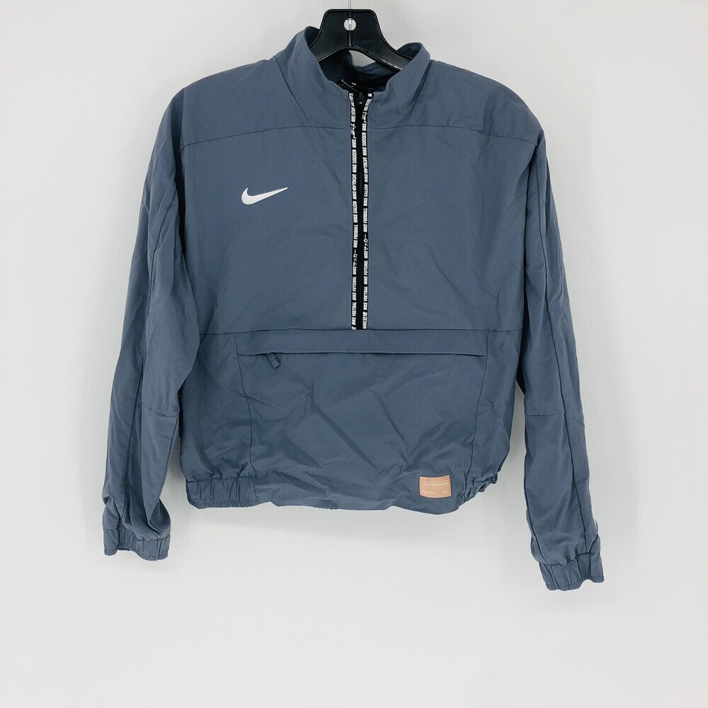 Nike FC Women’s Long Sleeve Half Zip Football Jacket Dusty Blue AQ0657 (SMALL)